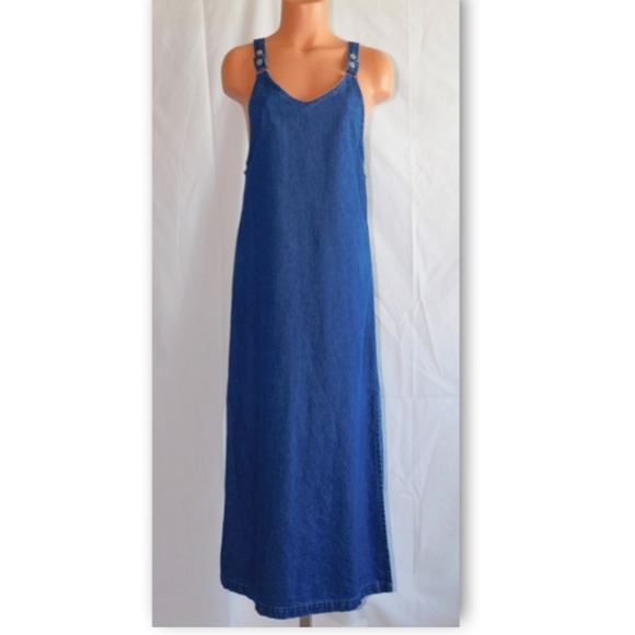 long jean overall dress